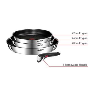 Tefal Ingenio Emotion Induction Non-Stick 4 Piece Set Silver