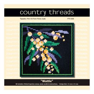 Country Threads Wattle Tapestry Mini Kit Wattle 15 x 15 cm