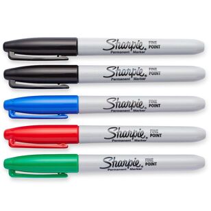 Sharpie 5 Pack Original Permanent Markers Multicoloured 5 Pack