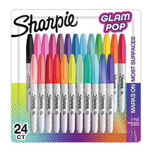 Sharpie 24 Pack Glam Pop Fine Permanent Markers Glam Pop