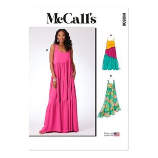 McCall's M8506 Misses' Asymmetric Tiered Dresses Pattern White