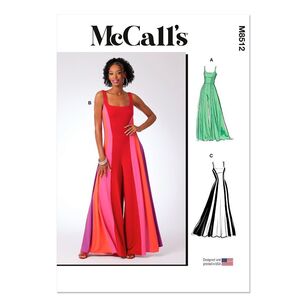 McCall's M8512 Misses' Knit Jumpsuits and Dress Pattern White