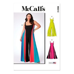 McCall's M8513 Misses' Knit Jumpsuits and Dress Pattern White