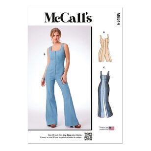 McCall's M8514 Misses' and Women's Romper and Jumpsuits Pattern White