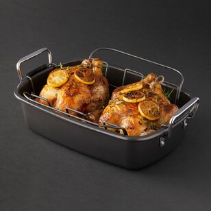 Masterpro Ultimate Roaster Pan with Rack Black 50 cm