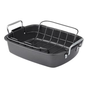 Masterpro Ultimate Roaster Pan with Rack Black 50 cm