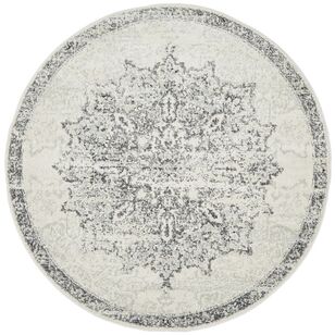 Rug Culture Chrome Rita Round Rug Silver