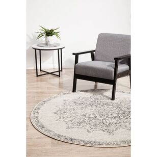 Rug Culture Chrome Rita Round Rug Silver