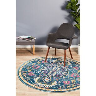 Rug Culture Babylon 209 Round Rug Navy