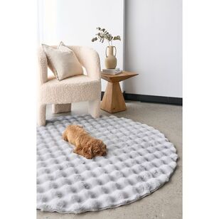 Rug Culture Bubble Machine Washable Round Rug Grey