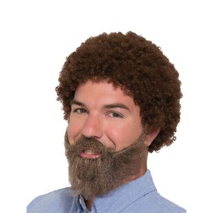 80'S Man Wig, Beard & Moustache Multicoloured Adult
