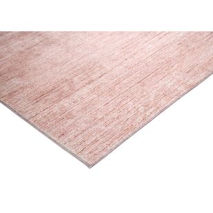 Loopsie Ama Pink Distressed Washable Rug Pink