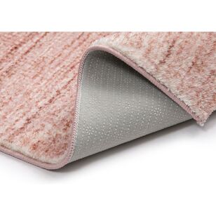 Loopsie Ama Pink Distressed Washable Rug Pink