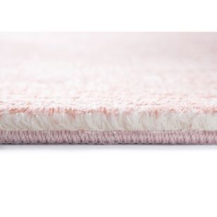 Loopsie Ama Pink Distressed Washable Rug Pink