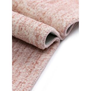 Loopsie Ama Pink Distressed Washable Rug Pink