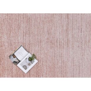 Loopsie Ama Pink Distressed Washable Rug Pink