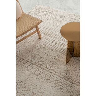 Loopsie Artisia Cream and Brown Tribal Washable Rug Cream