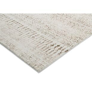 Loopsie Artisia Cream and Brown Tribal Washable Rug Cream