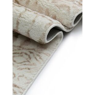 Loopsie Artisia Cream and Brown Tribal Washable Rug Cream