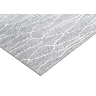 Loopsie Chaker Grey and Ivory Lined Washable Rug Grey