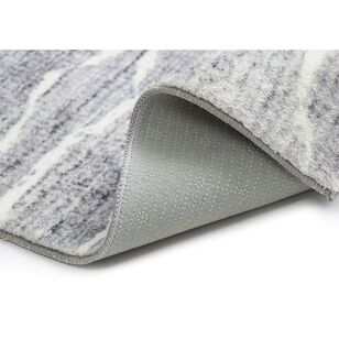 Loopsie Chaker Grey and Ivory Lined Washable Rug Grey