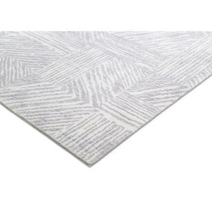 Loopsie Obu Grey and Cream Geometric Washable Rug Grey