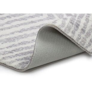 Loopsie Obu Grey and Cream Geometric Washable Rug Grey