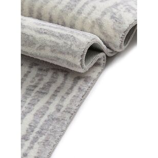 Loopsie Obu Grey and Cream Geometric Washable Rug Grey