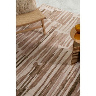 Loopsie Omaya Striped Washable Rug Beige