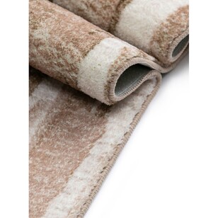 Loopsie Omaya Striped Washable Rug Beige