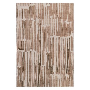 Loopsie Omaya Striped Washable Rug Beige