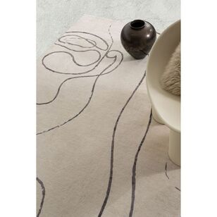 Loopsie Turey Beige and Grey Abstract Washable Rug Beige