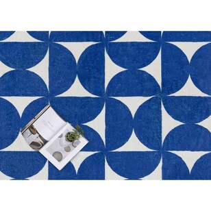 Loopsie Zaki Geometric Washable Rug Blue