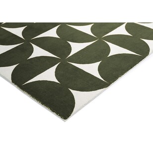 Loopsie Zaki Geometric Washable Rug Green