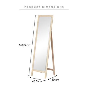 Cooper & Co Harper 160 cm Free Standing Rectangle Mirror Wooden Natural Natural 160 cm