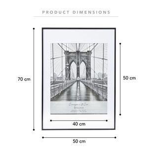 Cooper & Co Premium Rectangle Metallicus Photo Frame Black 70 x 50 cm