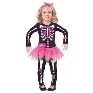 Fancy Bones Skeleton Girls Costume Multicoloured