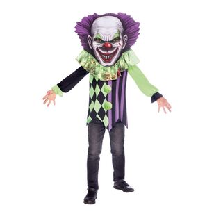 Scary Clown Big Head Costume Multicoloured