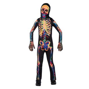 Glow in the Dark Skeleton Costume Multicoloured