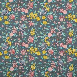 Warwick Hinterland Printed Cotton Fabric Charcoal 143 cm