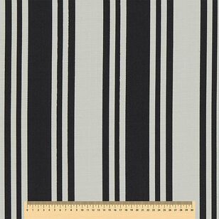 Warwick Zora Stripe Printed Cotton Fabric Jet 142 cm