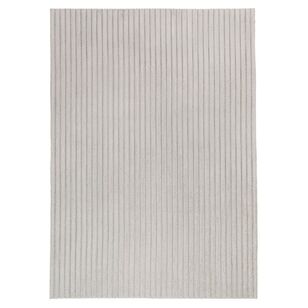 Loopsie Cortina Striped Faux Fur Rug Light Grey