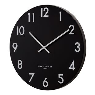 One Six Eight London Jackson Silent Wall Clock Black