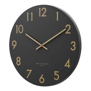 One Six Eight London Jones Silent Wall Clock Charcoal Grey