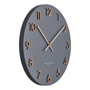 One Six Eight London Katelyn Metal Wall Clock Charcoal Grey