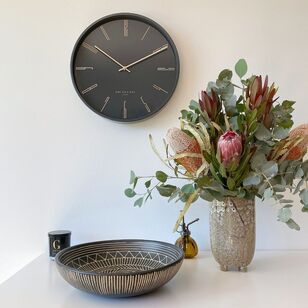 One Six Eight London Maya Silent Wall Clock Charcoal Grey