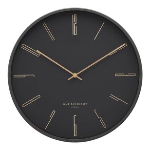 One Six Eight London Maya Silent Wall Clock Charcoal Grey