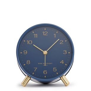 One Six Eight London Jasper Silent Alarm Clock Navy Blue 11 cm