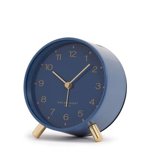 One Six Eight London Jasper Silent Alarm Clock Navy Blue 11 cm