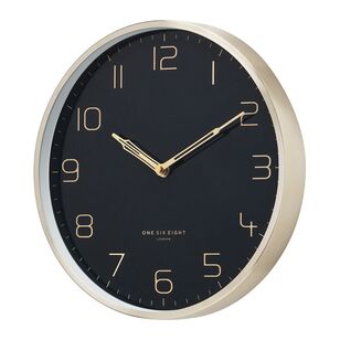 One Six Eight London Lily Silent Wall Clock Black 30 cm